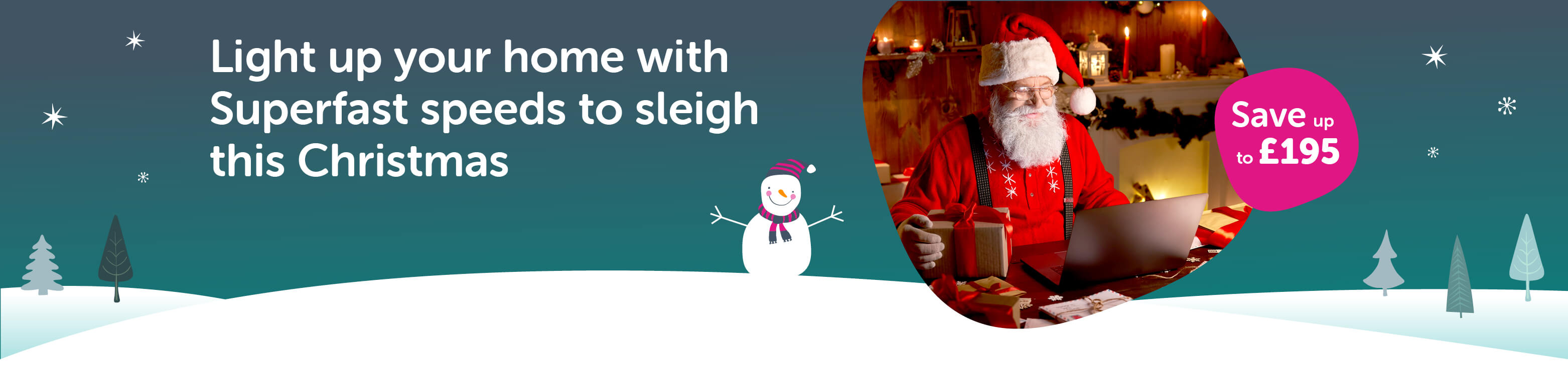 Santa using a laptop