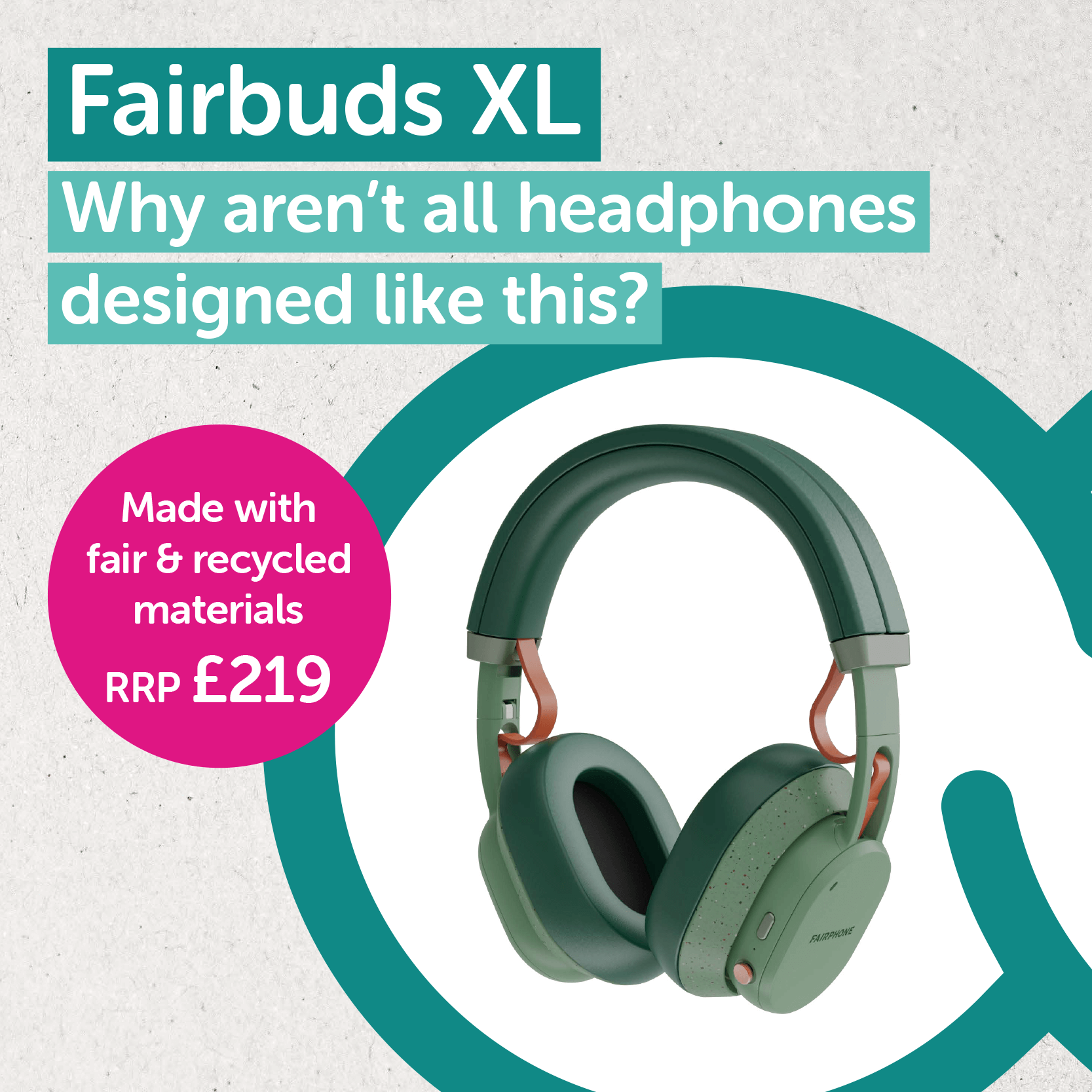 Green Fairbuds XL headphones