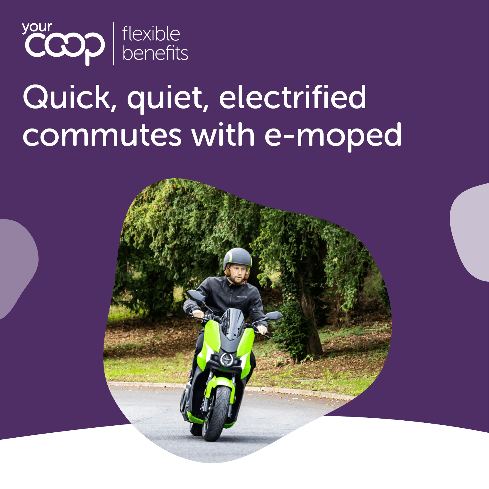 man riding his e-moped