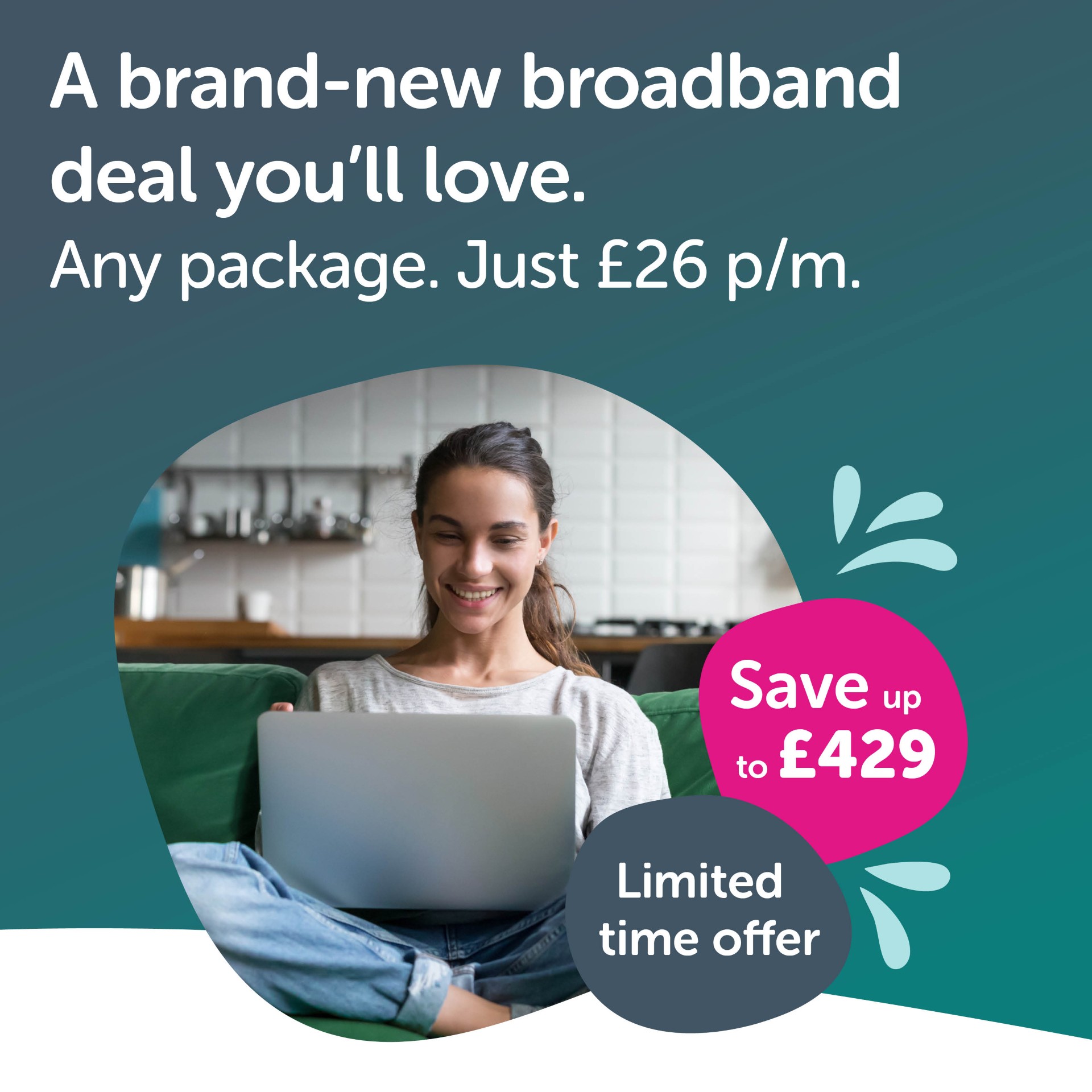 Woman using her laptop