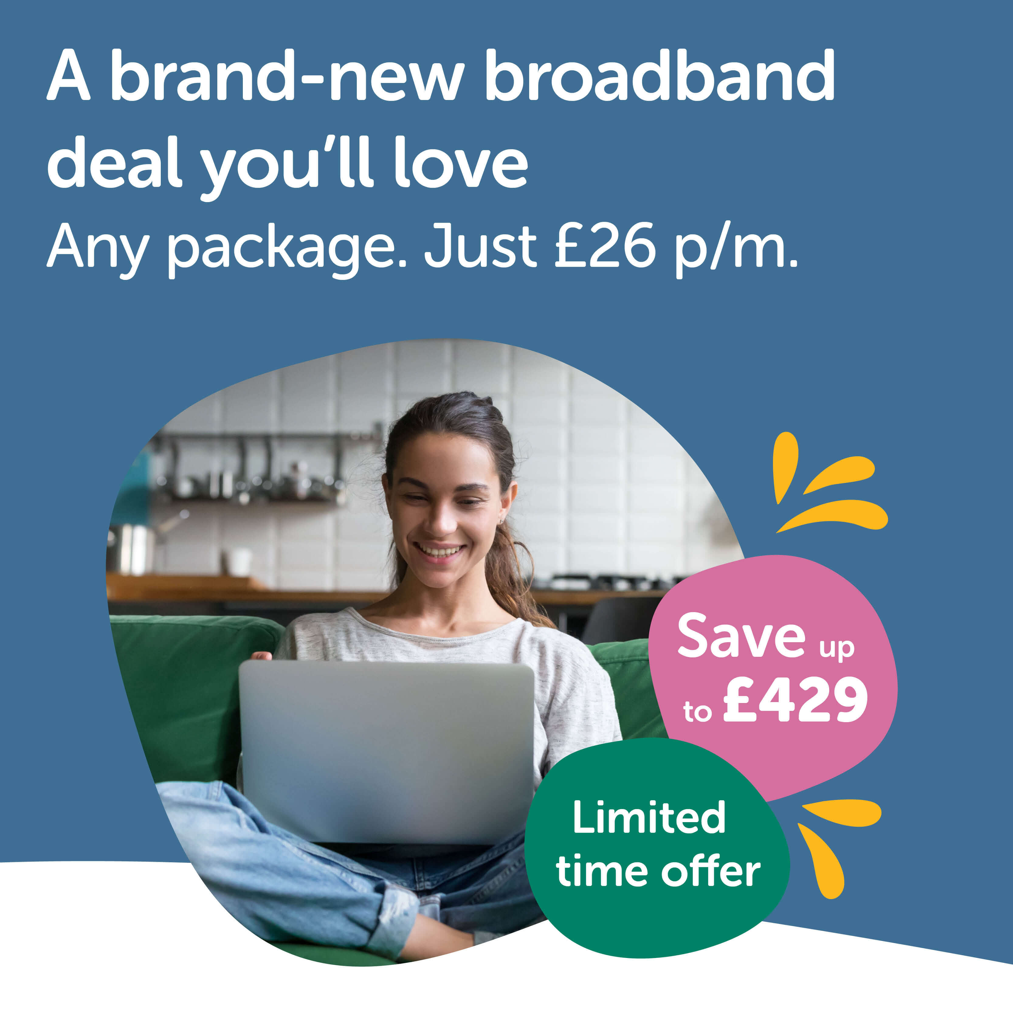 Woman using her laptop