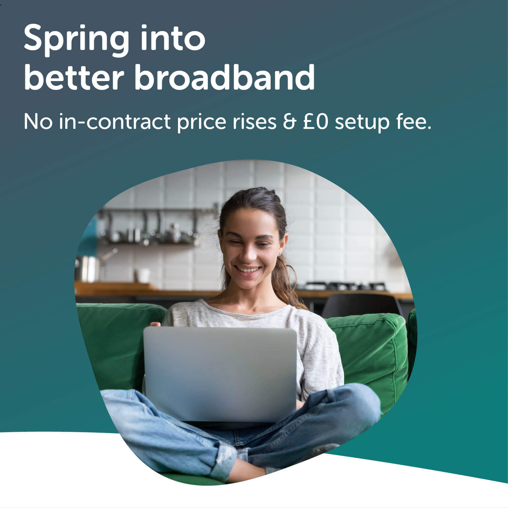 woman sat using her laptop at home