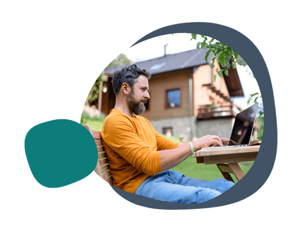 Working from home in the garden