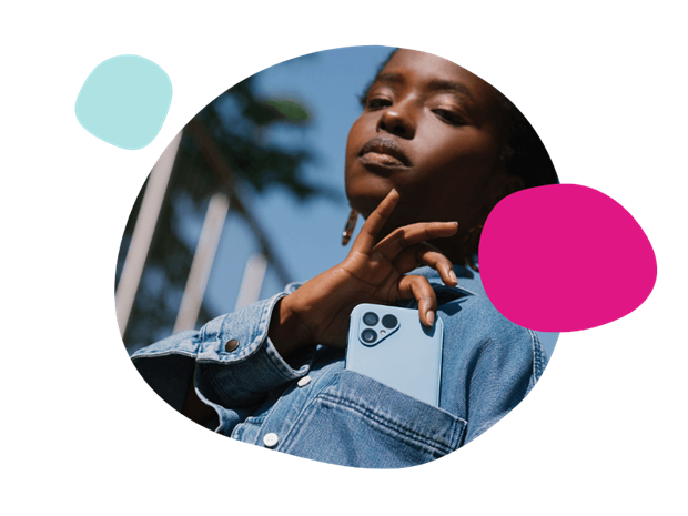 woman holding her Fairphone 5