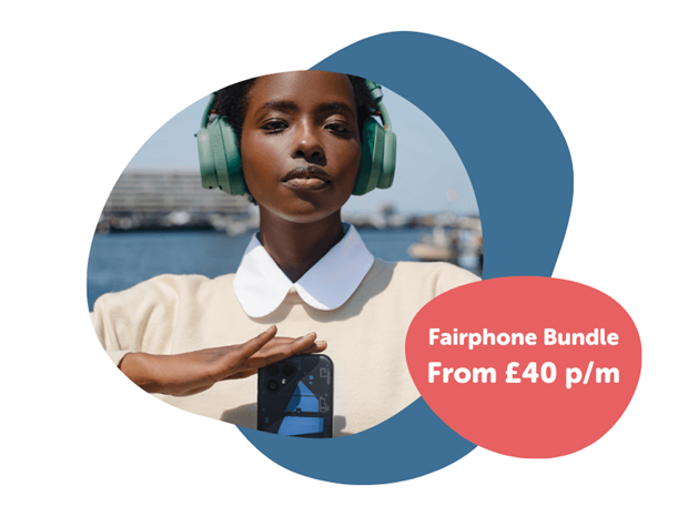 Fairphone bundle includes Fairphone, SIM & Fairbuds XL Headphones