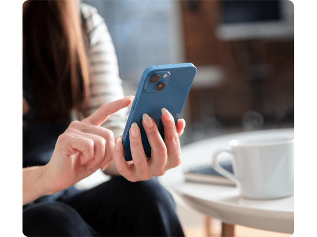 woman using her iphone