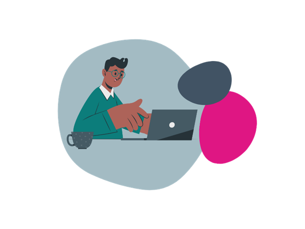 illustration of a man using a laptop
