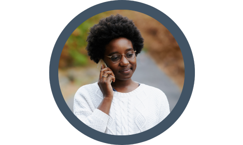 woman on the phone outside