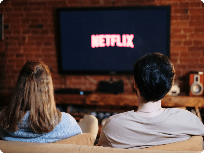 Couple watching Netflix together