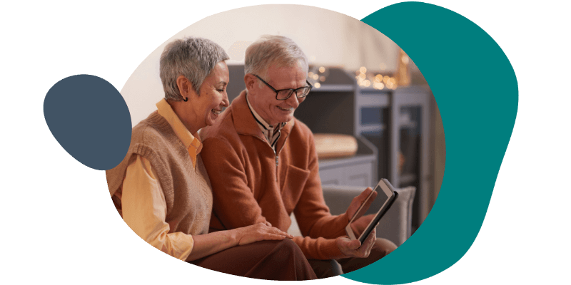 Elderly couple using a tablet 