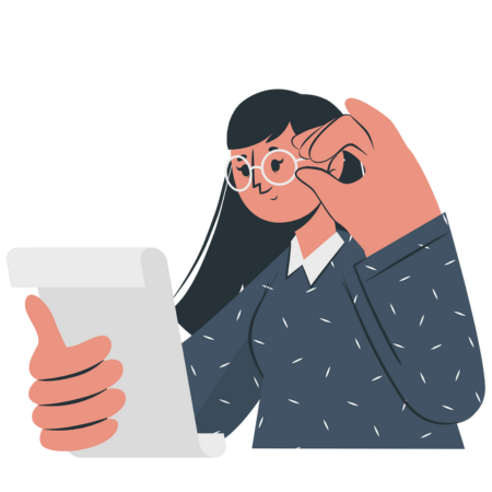 illustration of a woman reading a bill