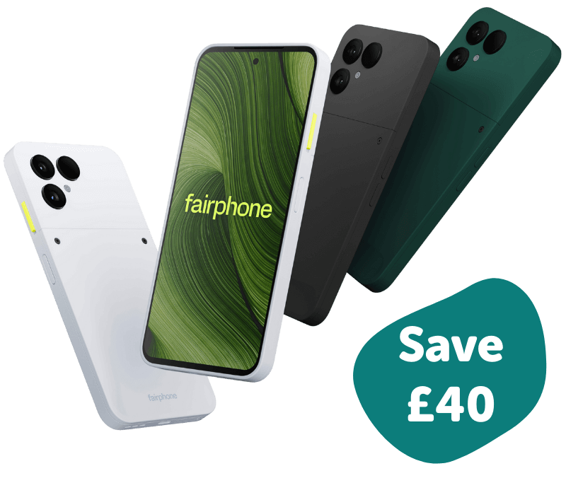 Fairphone in white, black and green