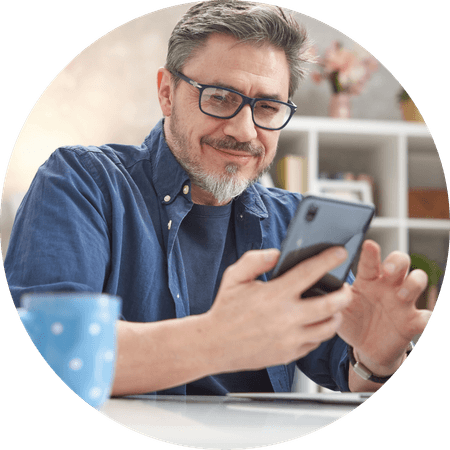 man checking his mobile phone