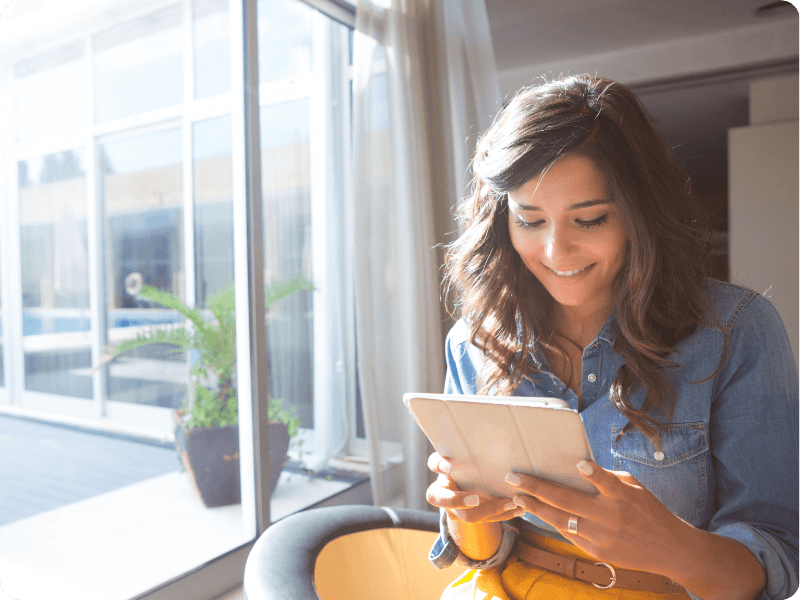 Woman using a tablet