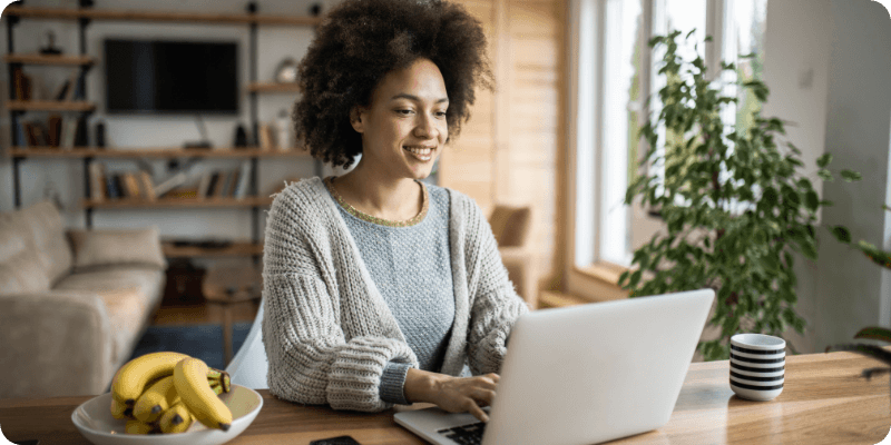 Woman using a laptop