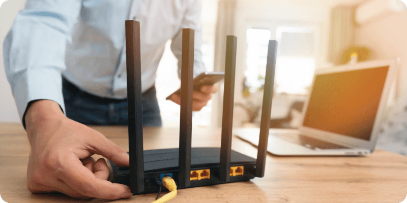 person finding their router login details