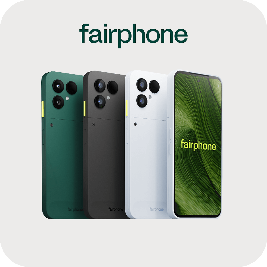 Fairphone Gen.6 in Green, Black and White