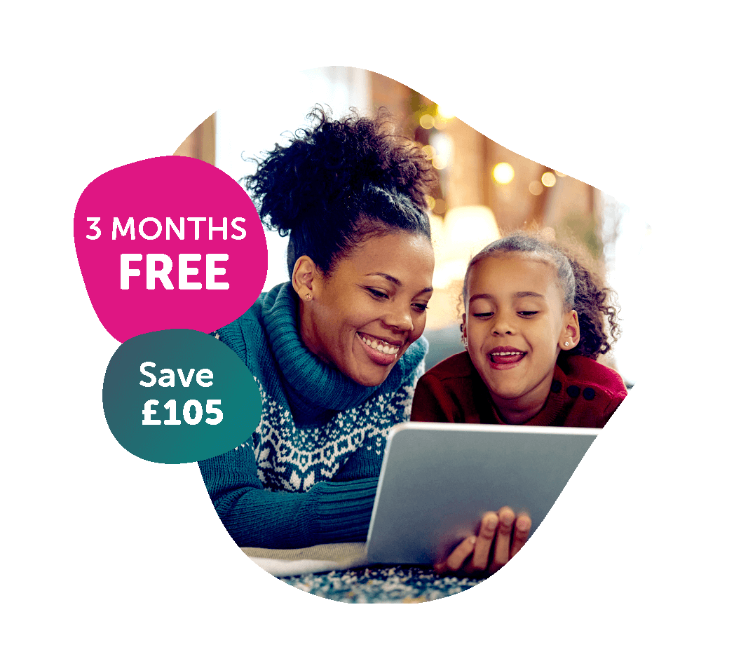 mother and daughter using a tablet together