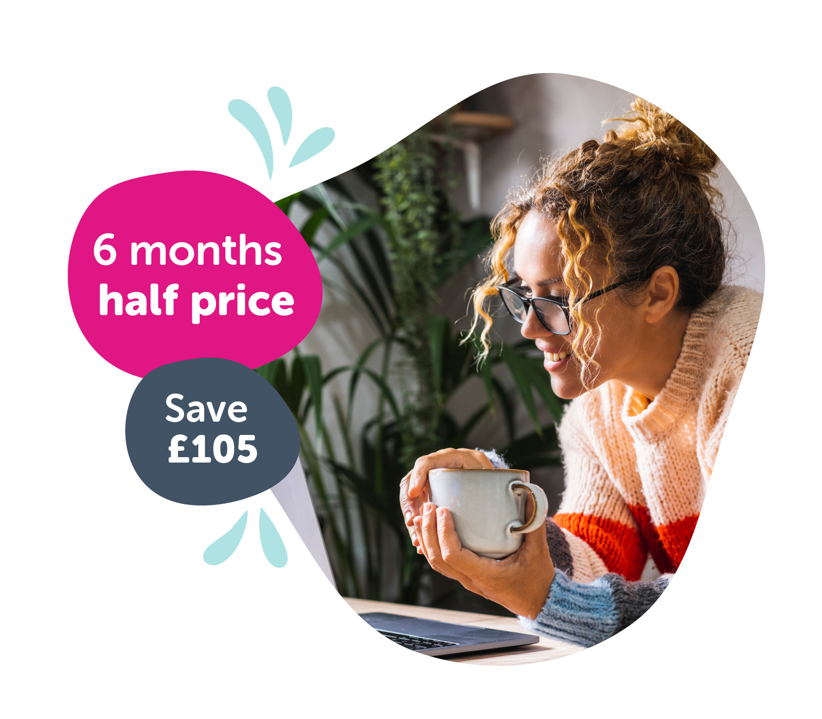 woman using her computer at home