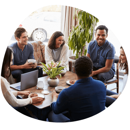 group of friends in a meeting