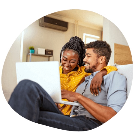 young couple browsing the internet