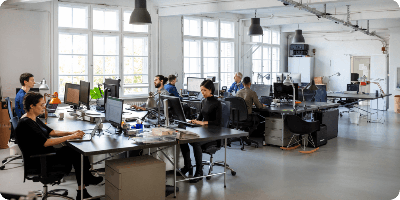 colleagues working in an office