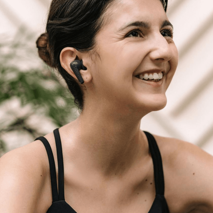 Women using True wireless stereo buds