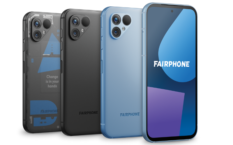 four Fairphone 5 models in a row