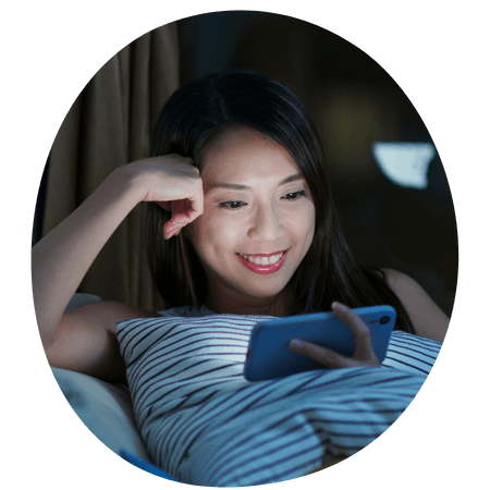 woman watching a video on her phone