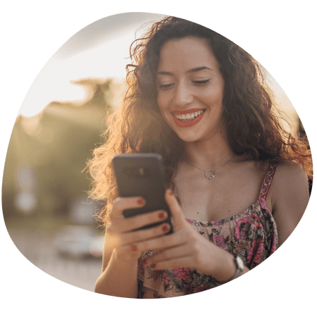 woman using her mobile outside