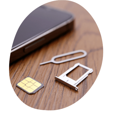 SIM card being replaced