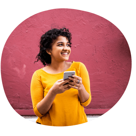 woman using her mobile outside