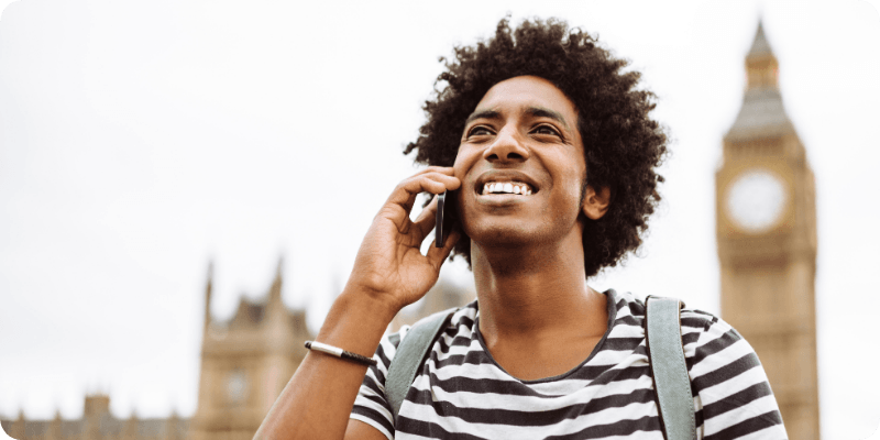 man on the phone in London