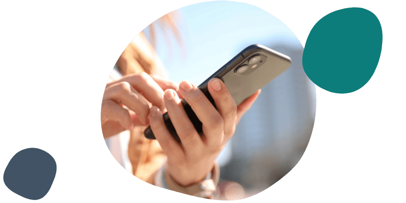 woman restarting her mobile phone