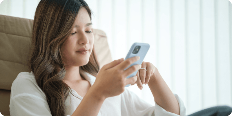 woman updating her device software