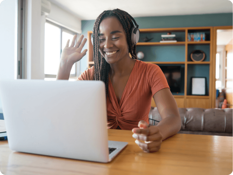 Remote worker joining a meeting 