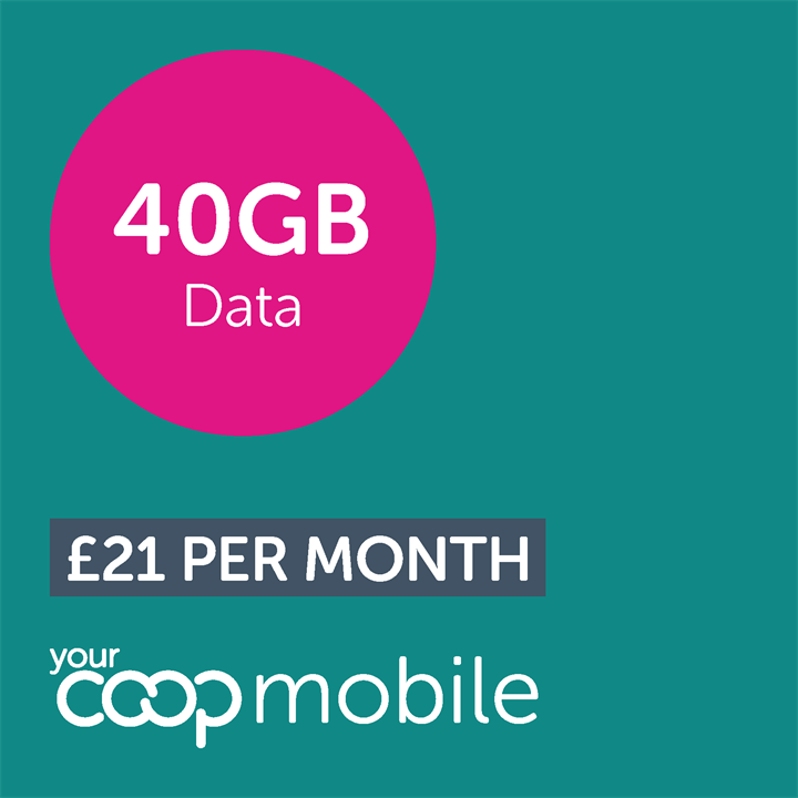 Unlimited Calls, Texts & 40GB Data - SIM only